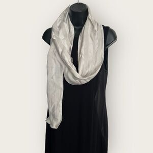 Long Silver color Silk scarf by the KOOPLES, unisex, NWT